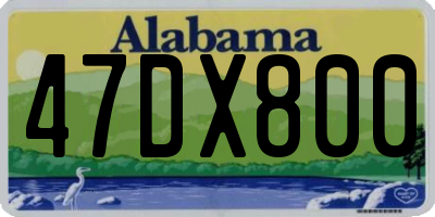 AL license plate 47DX800