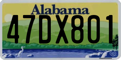 AL license plate 47DX801