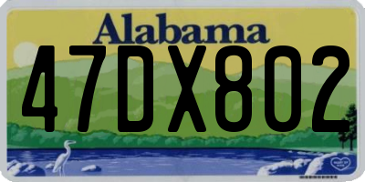 AL license plate 47DX802