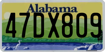 AL license plate 47DX809
