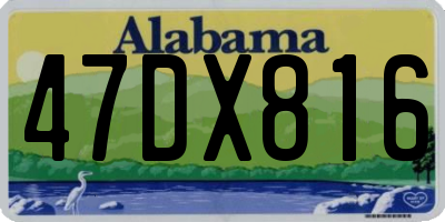 AL license plate 47DX816