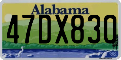 AL license plate 47DX830