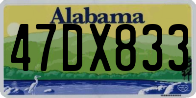 AL license plate 47DX833
