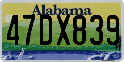 AL license plate 47DX839