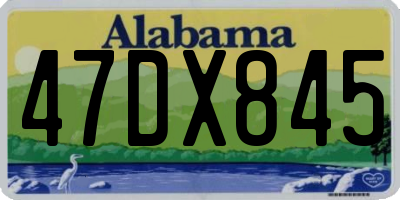 AL license plate 47DX845