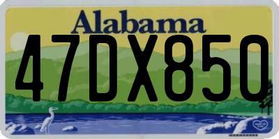 AL license plate 47DX850