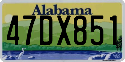 AL license plate 47DX851