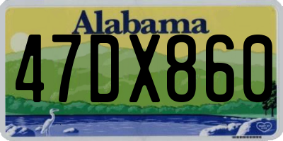 AL license plate 47DX860