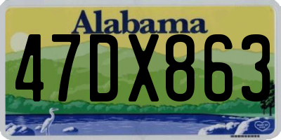 AL license plate 47DX863