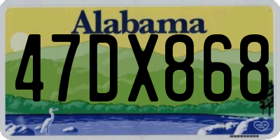 AL license plate 47DX868