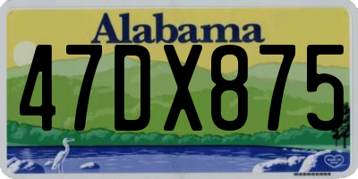 AL license plate 47DX875