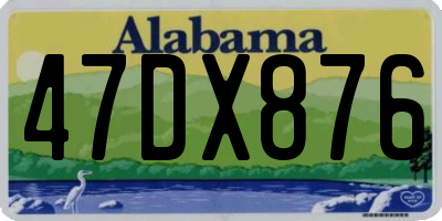 AL license plate 47DX876