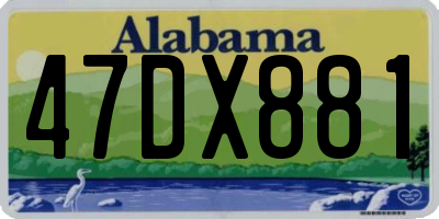 AL license plate 47DX881