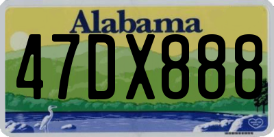 AL license plate 47DX888