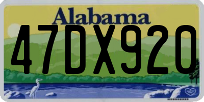 AL license plate 47DX920