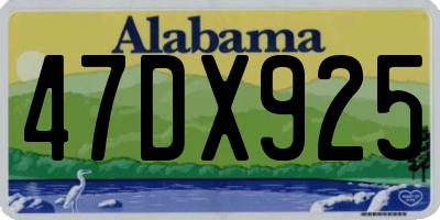 AL license plate 47DX925
