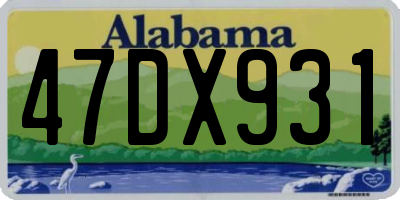 AL license plate 47DX931