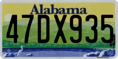 AL license plate 47DX935