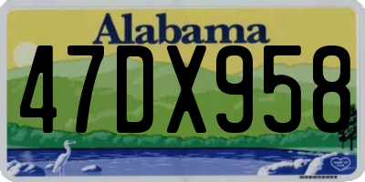 AL license plate 47DX958