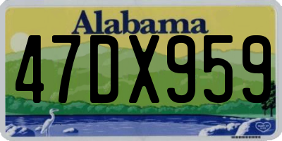 AL license plate 47DX959