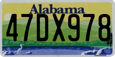 AL license plate 47DX978