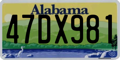 AL license plate 47DX981
