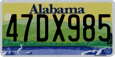 AL license plate 47DX985