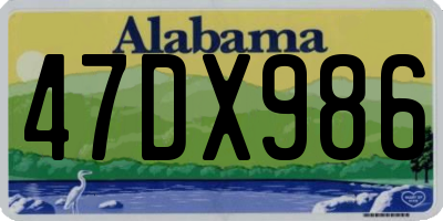AL license plate 47DX986