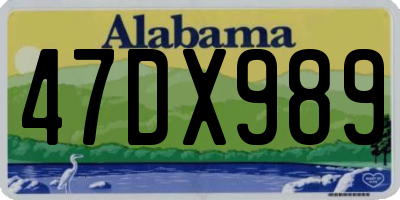 AL license plate 47DX989