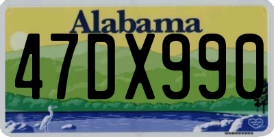 AL license plate 47DX990