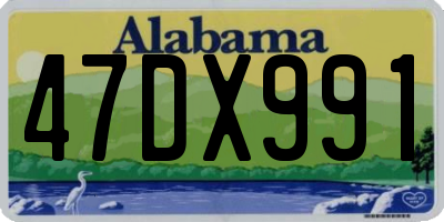 AL license plate 47DX991