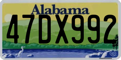 AL license plate 47DX992