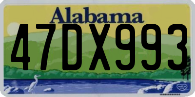 AL license plate 47DX993