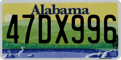 AL license plate 47DX996