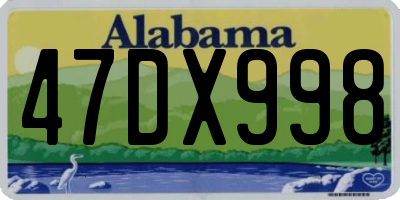AL license plate 47DX998