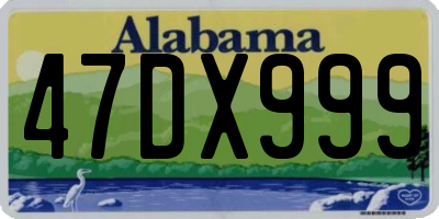 AL license plate 47DX999