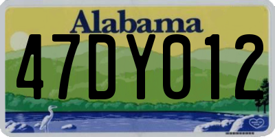 AL license plate 47DY012