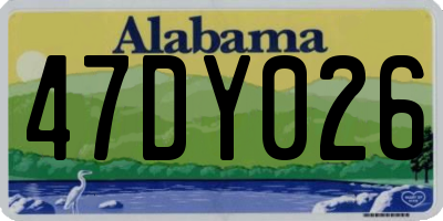 AL license plate 47DY026