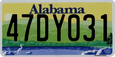 AL license plate 47DY031