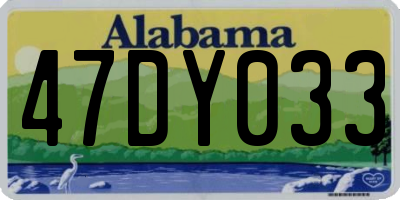 AL license plate 47DY033