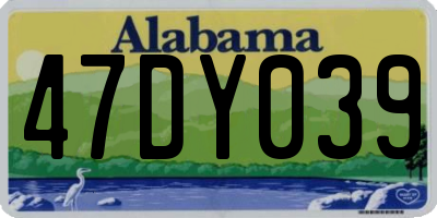 AL license plate 47DY039