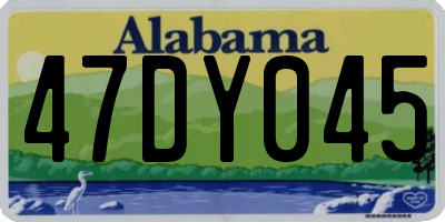 AL license plate 47DY045