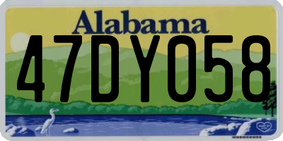 AL license plate 47DY058