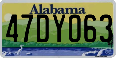 AL license plate 47DY063
