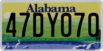 AL license plate 47DY070