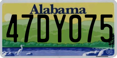 AL license plate 47DY075