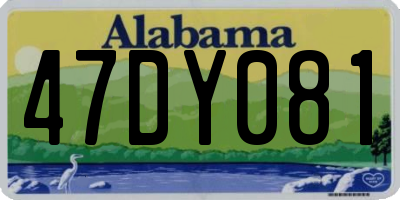 AL license plate 47DY081