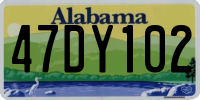 AL license plate 47DY102