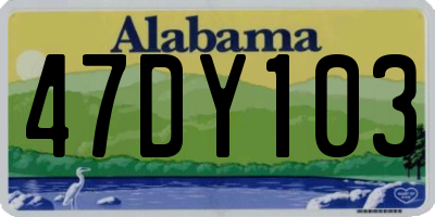 AL license plate 47DY103