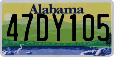 AL license plate 47DY105